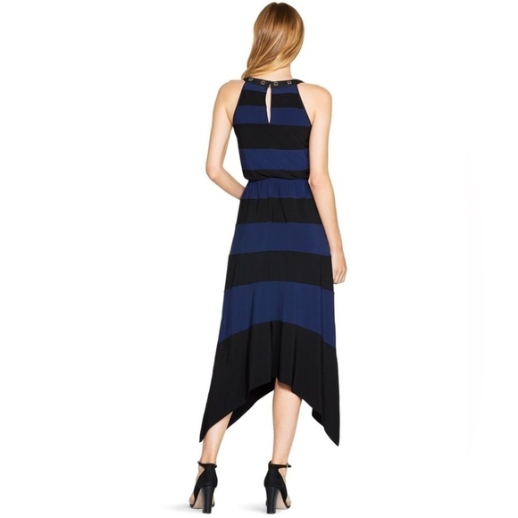 WHITE HOUSE BLACK MARKET | Black And Blue Colour Block Maxi Dress - Picture 7 of 8